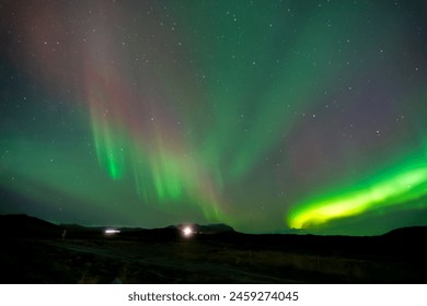 Stunning Aurora Borealis green and purple Photography from Icela - Powered by Shutterstock