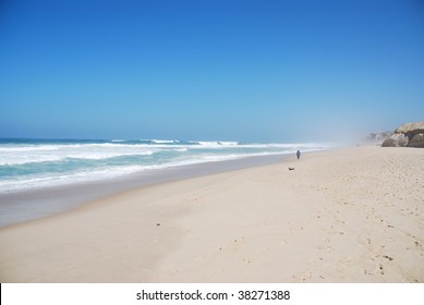 Stunning Beach Scenery At Praia Del Rey (blue Sky)