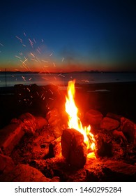 Stunning Bonfire On Muasdale Argyll Beach