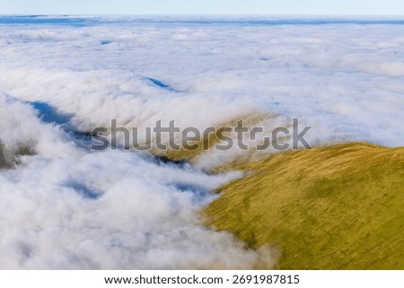 Stunning cloud inversion over the Cefn Cwm Llwch ridge in the Brecon Beacons