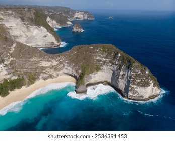 Stunning coastal cliffs and pristine beach overlooking the turquoise ocean. - Powered by Shutterstock