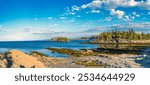 Stunning coastal sceneries along the southern shore of the Gulf of St. Lawrence, Bic National Park (parc national du bic), Quebec, Canada