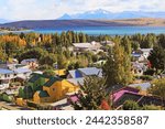 Stunning Early Autumn Landscape of El calafate Town on Argentino Lakeshore, Patagonia, Argentina, South America