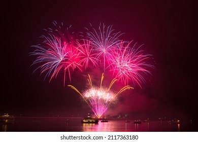 A stunning fireworks display during a fireworks championship in Plymouth, England - Shutterstock ID 2117363180