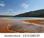 Stunning Grand Prismatic Spring at Yellowstone Park