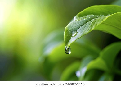 A stunning, high-resolution macro photo of a fresh green leaf - Powered by Shutterstock