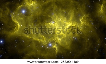 A stunning image of a glowing nebula in outer space with bright stars scattered across the scene.