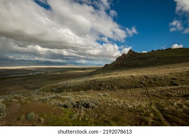 A Stunning Landscape Of Antelope Island State Park In The US State Of Utah Under A Cloudy Sky 