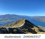 Stunning landscapes at Roys Peak , Mount Roy, popular day hike in Wanaka, New Zealand 