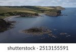 Stunning Landscsape Of Pennan In Aberdeenshire Scotland Beach Drone Photo