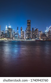 Stunning Manhattan Cityscape in New York City during Night Time with Dense Buildings - Shutterstock ID 1740943760