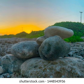 The Stunning Orange And Yellow Sunset Seen Every Night On The East End Of Grand Cayman. 