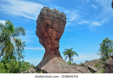Stunning photo of old untouched geological site in tropical forest during summer in Brazil