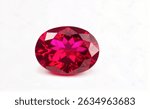 Stunning red ruby crystal isolated on white background, ideal for gemstone, jewelry, or mineral collection visuals in print and digital designs.