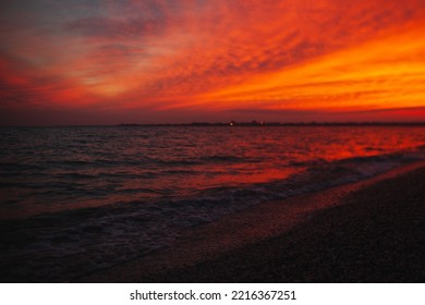 Stunning Sky And Sunset, Sea With Reflection