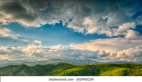 Stunning Spring View Of The North Mountains From Black Mountain, NC, USA.