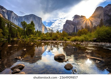 Stunning Sunrise on Yosemite Valley View, Yosemite National Park, California - Powered by Shutterstock