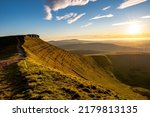stunning sunset, golden hour at pen y fan brecon beacons south wales uk