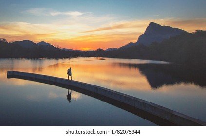 A stunning sunset image taken at Gal Oya reservoir, Sri Lanka - Shutterstock ID 1782075344