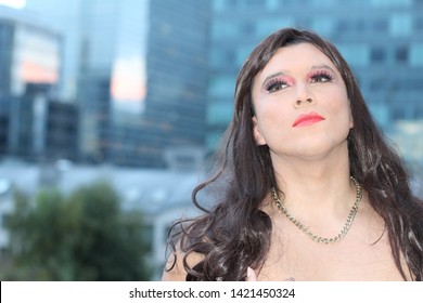 Stunning Transgender Woman Posing Outdoors