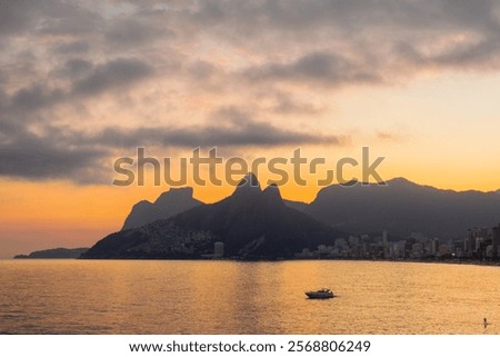 Similar – Image, Stock Photo Sunset glow over South coast Gombela seascape