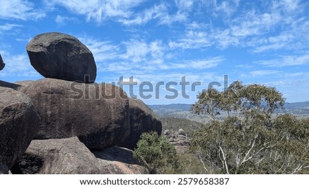 Stunning view of Evans Crown, a unique granite rock formation located in the central-west region of New South Wales, Australia. 
