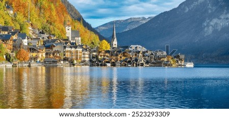 Similar – Image, Stock Photo Reflection in Hallstatt Lake, Austria