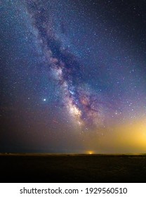 Stunning View Of The Milky Way With Star Traces On A Clear Night Sky