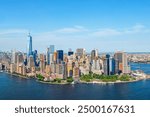 A stunning view of New York City, showcasing iconic landmarks and the bustling urban atmosphere.