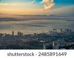 Stunning view of Penang Bridge and Georgetown.