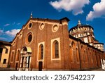 A stunning view of the Santa Maria delle Grazie church in Milan, Italy