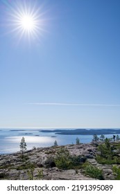 Stunning View Of Skuleskogen National Park And Sweden High Coast Idyllic Wilderness Near Archipelago Of Baltic Sea. Famous Weekend Escape With Steep Mountains And Deep Canyons.