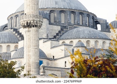 Stunning view of the Sultan Ahmed Mosque or Blue Mosque during a beautiful sunny day. The Blue Mosque is an Ottoman-era historical imperial mosque located in Istanbul, Turkey. - Shutterstock ID 2247699969