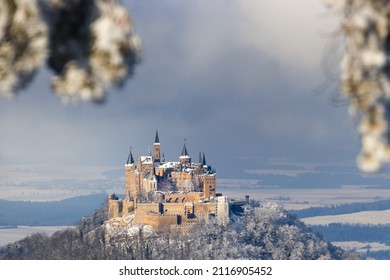 stunning views of old castle during winter