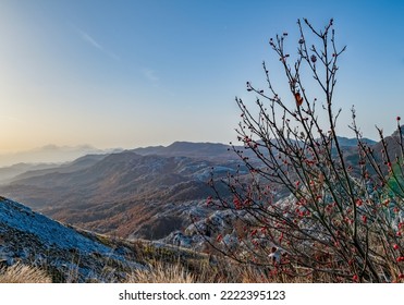 Stunning Vista Over Montenegro Landscape With Autumnal Trees