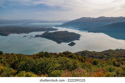 Stunning Vista Over Montenegro Landscape With Autumnal Trees