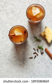 Stup nanas or Hot Mulled Pineapple Drink, made of pineapple, honey or brown sugar, cloves and cinnamon. suitable for winter.
