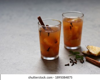 Stup nanas or Hot Mulled Pineapple Drink, made of pineapples, honey or brown sugar, cloves and cinnamon. suitable for winter.
