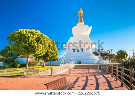 Stupa of Enlightenment in Benalmadena view, Andalusia region of Spain