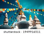 Stupa Namobuddha in the Himalaya mountains, Annapurna region, Nepal