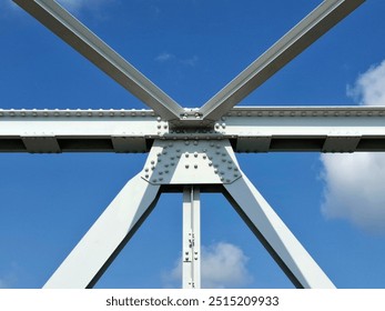 Sturdy steel framework for the bridge, with blue sky backgrounds - Powered by Shutterstock