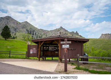 Sturgis, SD, USA - May 29, 2019: The Hiking Trail Head Area