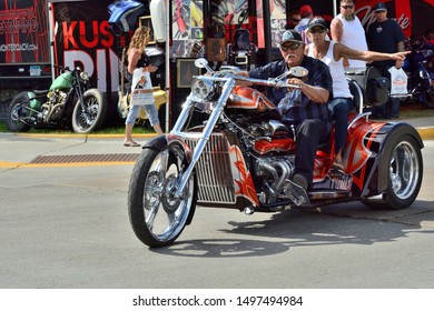 Sturgis SD, USA On August 9, 2019 : V8 Chopper.