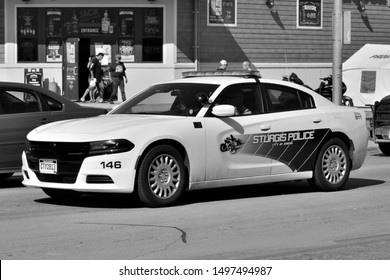 Sturgis SD, USA On August 9, 2019 : Police Dodge Charger.