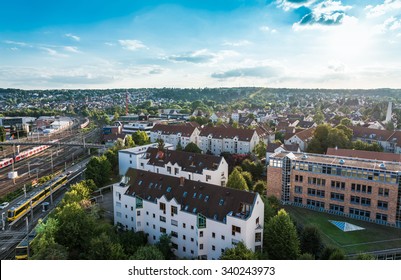 Stuttgart City With Buildings And Trees, Germany