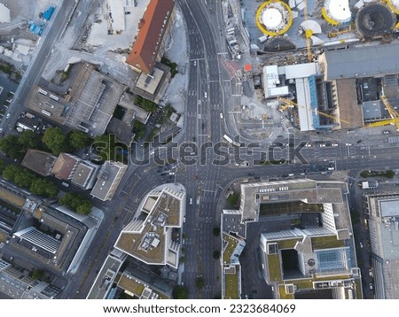 stuttgart city drone picture street 
