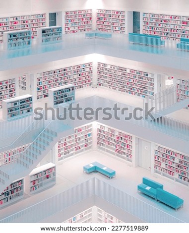 Stuttgart City Library with colour graded