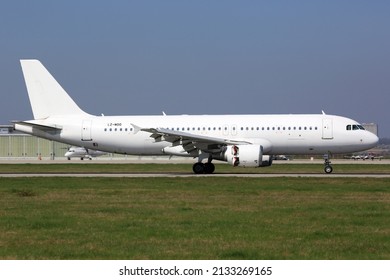 Stuttgart, Germany – 8. April 2017: Air VIA Airbus A320 At Stuttgart Airport (STR) In Germany. Airbus Is An Aircraft Manufacturer From Toulouse, France.