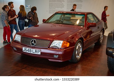 Stuttgart, Germany - April 13, 2019: 1991 Mercedes-Benz 500SL Princess Diana Car. The First Foreign Car Of The British Royal House Member. 