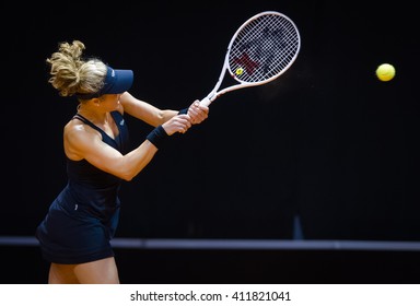 STUTTGART, GERMANY - APRIL 16, 2016: Laura Siegemund In Action At The 2016 Porsche Tennis Grand Prix